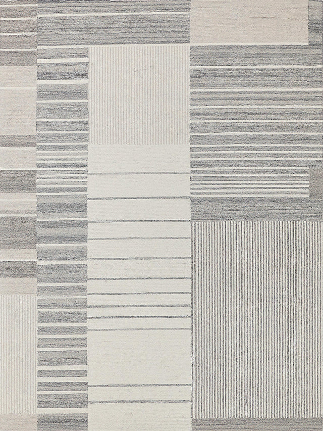 Exquisite Rugs Castine Handmade Hand-tufted New Zealand Wool on Canvas 6875 Silver/Ivory 8' x 10' Area Rug