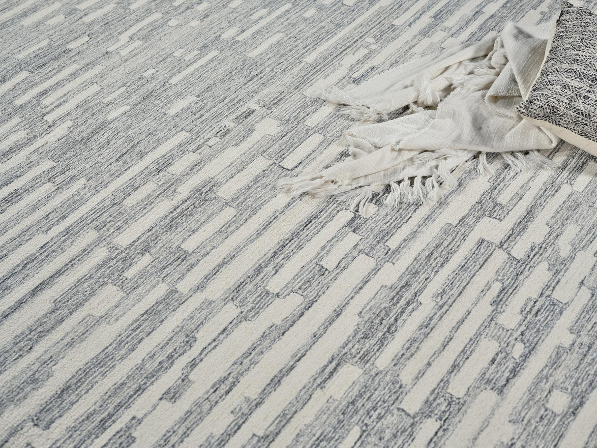 Exquisite Rugs Carmel Handmade Hand-tufted New Zealand Wool on Canvas 6877 Natural Gray/Ivory 5' x 8' Area Rug