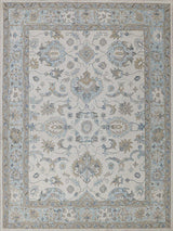Exquisite Rugs Marietta Oushak Handmade Hand-tufted New Zealand Wool on Canvas 6878 Ivory/Light Blue 8' x 10' Area Rug