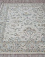 Exquisite Rugs Marietta Oushak Handmade Hand-tufted New Zealand Wool on Canvas 6878 Ivory/Light Blue 8' x 10' Area Rug