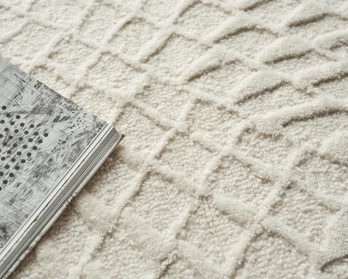 Exquisite Rugs Sandro Handmade Hand-tufted New Zealand Wool on Canvas 7149 Ivory 9' x 12' Area Rug