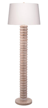 Jamie Young Abacus Mango Wood 1-Light Floor Lamp with Polyester Linen Shade