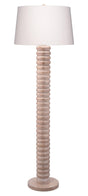 Jamie Young Abacus Mango Wood 1-Light Floor Lamp with Polyester Linen Shade