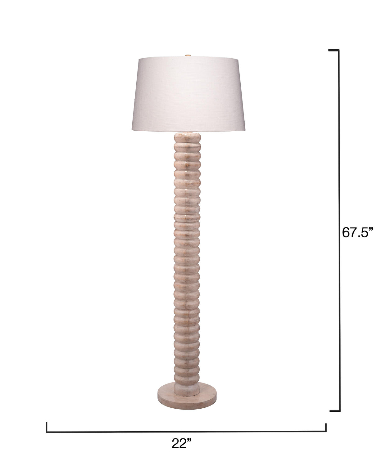 Jamie Young Abacus Mango Wood 1-Light Floor Lamp with Polyester Linen Shade