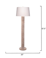 Jamie Young Abacus Mango Wood 1-Light Floor Lamp with Polyester Linen Shade