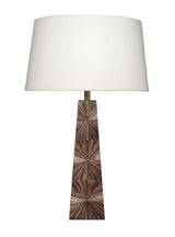 Jamie Young Palm Marquetry Table Lamp with Linen Shade