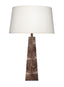 Jamie Young Palm Marquetry Table Lamp with Linen Shade