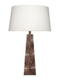 Jamie Young Palm Marquetry Table Lamp with Linen Shade