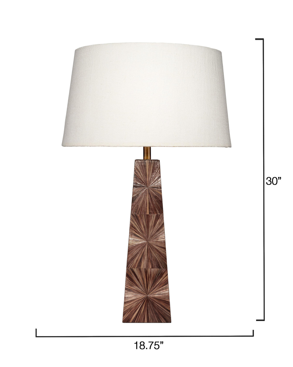 Jamie Young Palm Marquetry Table Lamp with Linen Shade