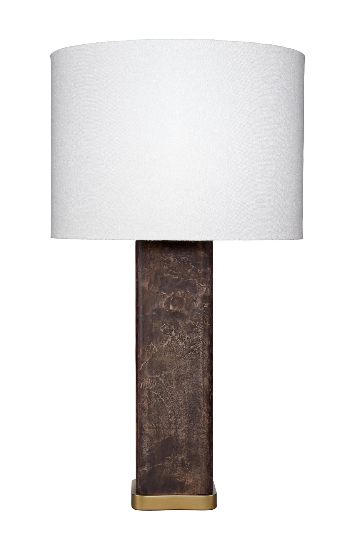 Jamie Young Preston Burl Wood Table Lamp with Linen Shade