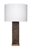 Jamie Young Preston Burl Wood Table Lamp with Linen Shade