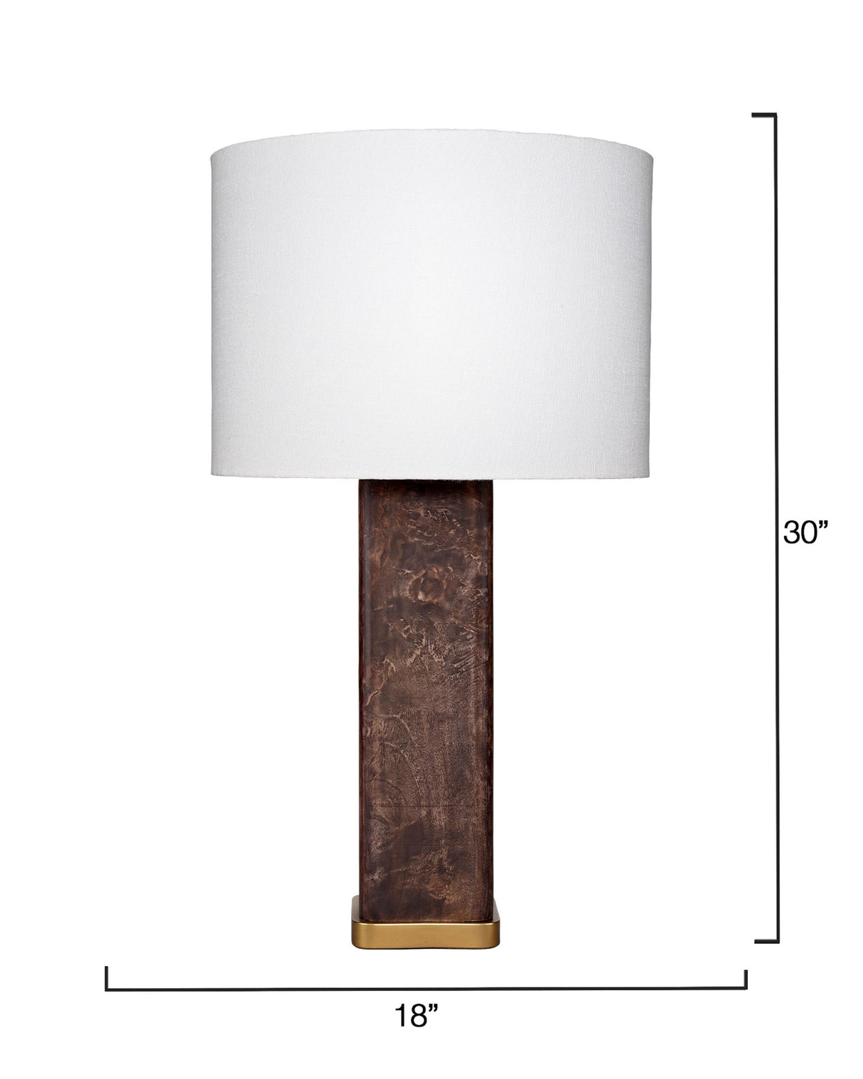 Jamie Young Preston Burl Wood Table Lamp with Linen Shade
