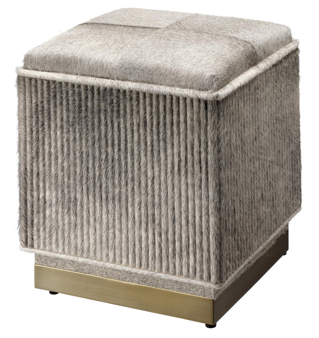 Jamie Young Easton Hide Ottoman, Grey