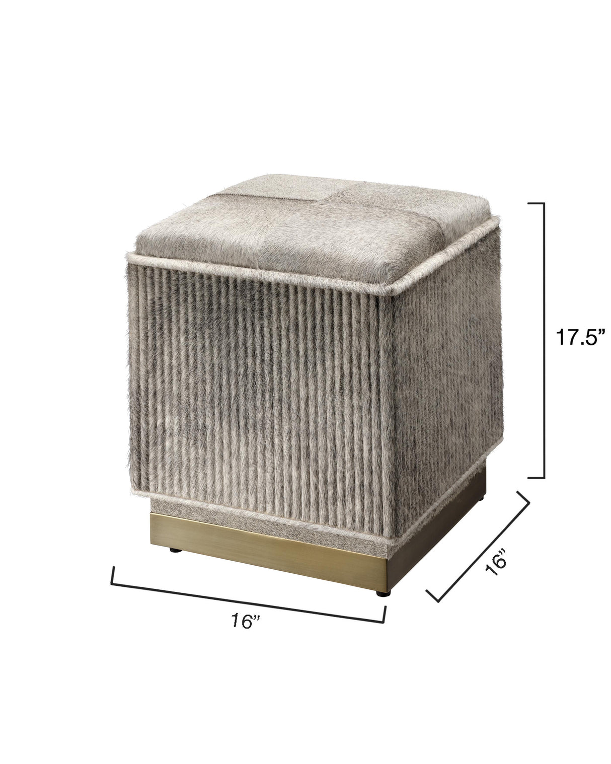 Jamie Young Easton Hide Ottoman, Grey