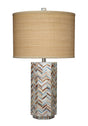 Jamie Young Lucille Mother of Pearl Table Lamp with Raffia Shade