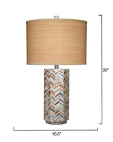 Jamie Young Lucille Mother of Pearl Table Lamp with Raffia Shade