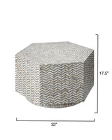 Jamie Young Brando Mother of Pearl Hexagon Coffee Table