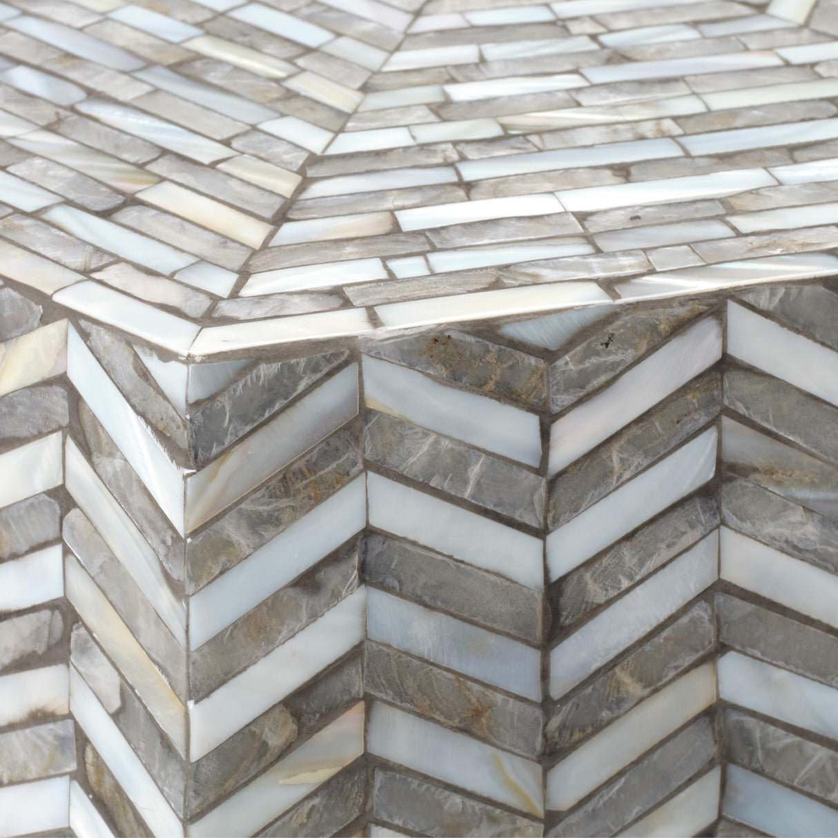 Jamie Young Brando Mother of Pearl Textured Hexagon Side Table