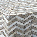 Jamie Young Brando Mother of Pearl Textured Hexagon Side Table