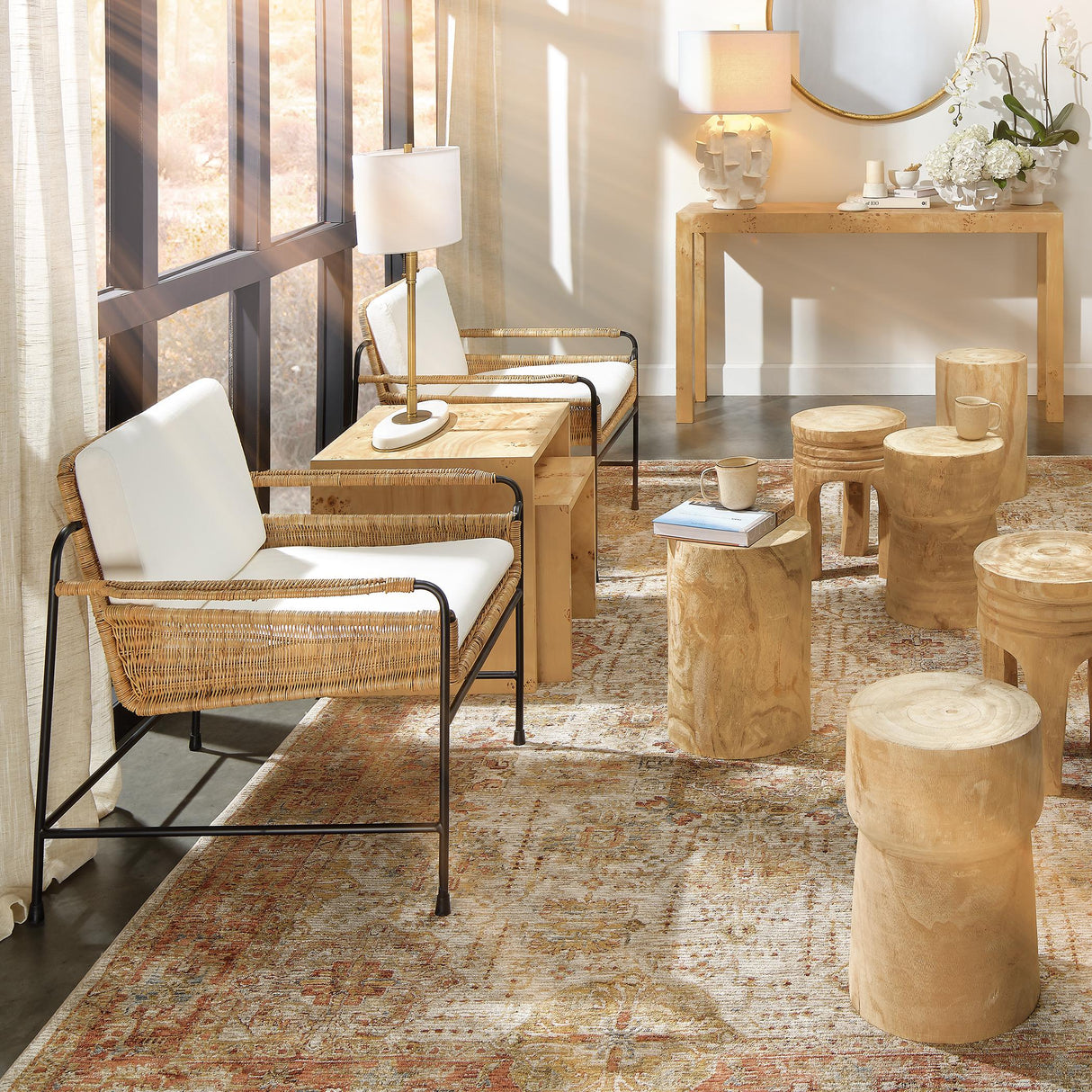 Jamie Young Agave Wood Side Table