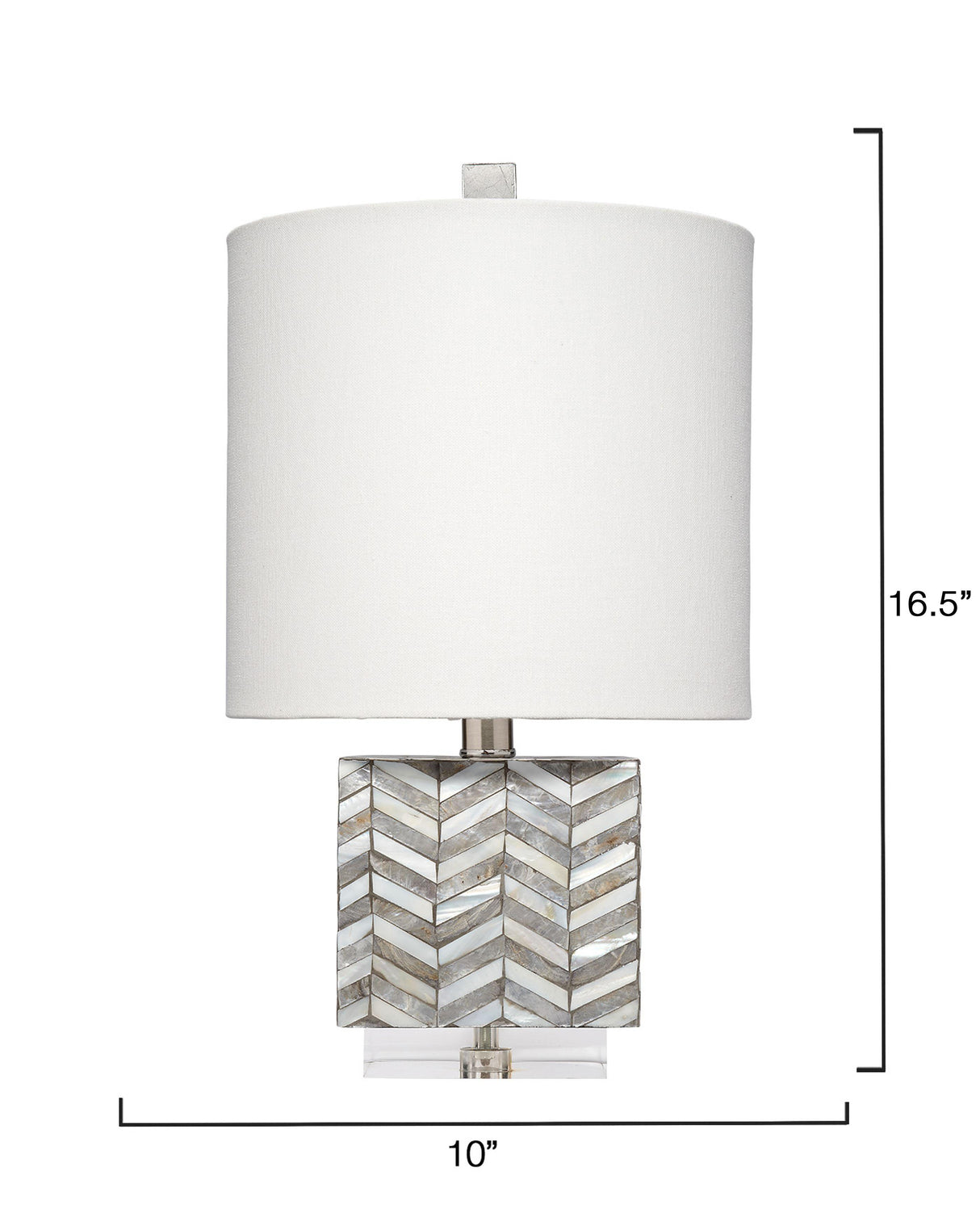Jamie Young Garbo Mother of Pearl Table Lamp with Linen Shade, Grey