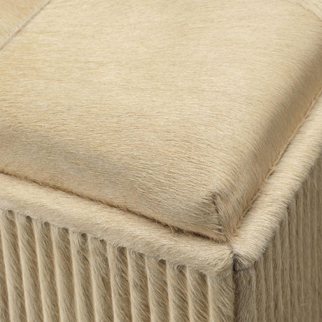 Jamie Young Easton Hide Ottoman, Tan