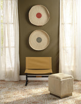 Jamie Young Easton Hide Ottoman, Tan