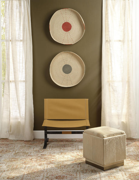 Jamie Young Easton Hide Ottoman, Tan