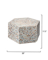 Jamie Young Hepburn Mother of Pearl Hexagon Coffee Table