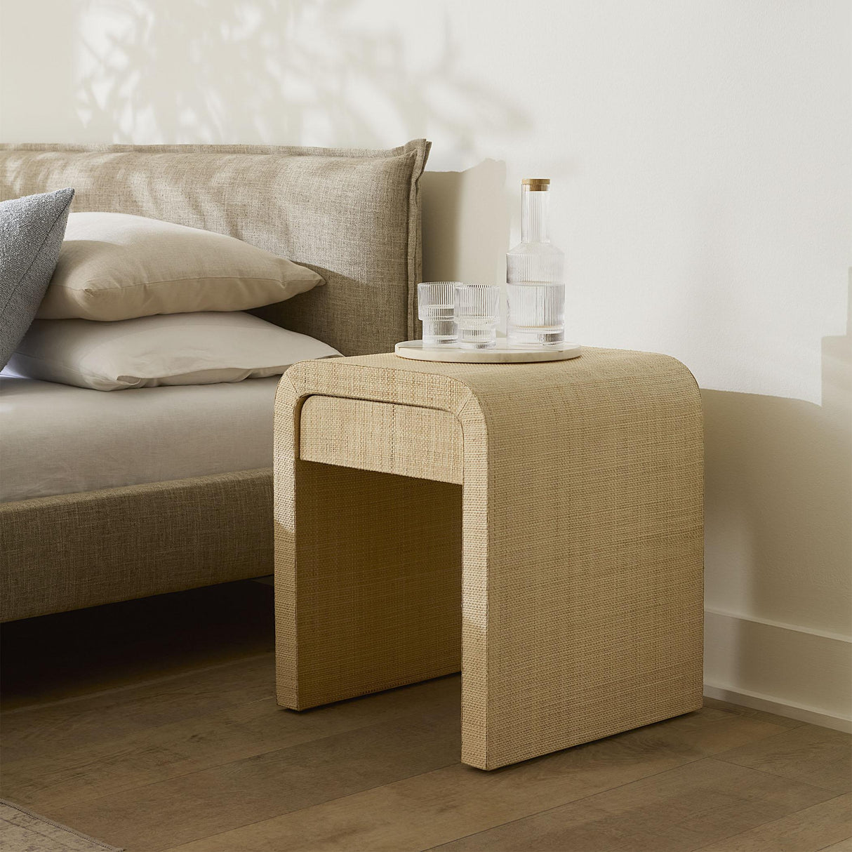 Jamie Young Montecito 1-Drawer Raffia Side Table