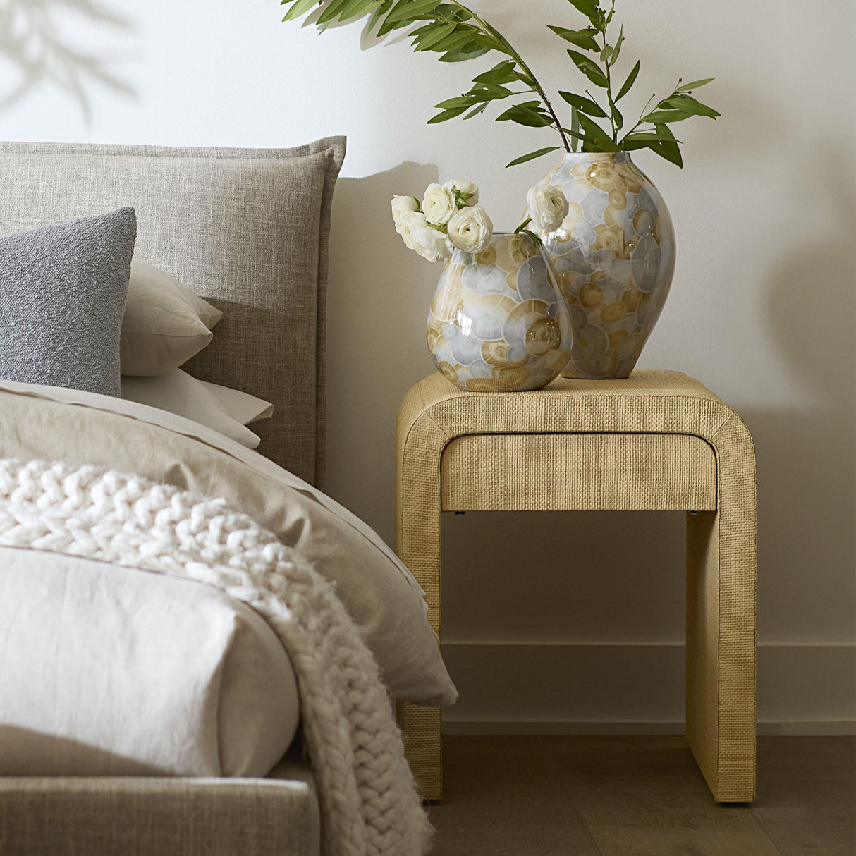 Jamie Young Montecito 1-Drawer Raffia Side Table