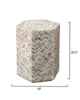 Jamie Young Hepburn Mother of Pearl Hexagon Side Table