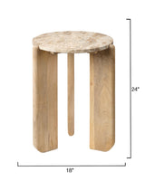 Jamie Young Quarry Wood and Tendua Stone Size Table