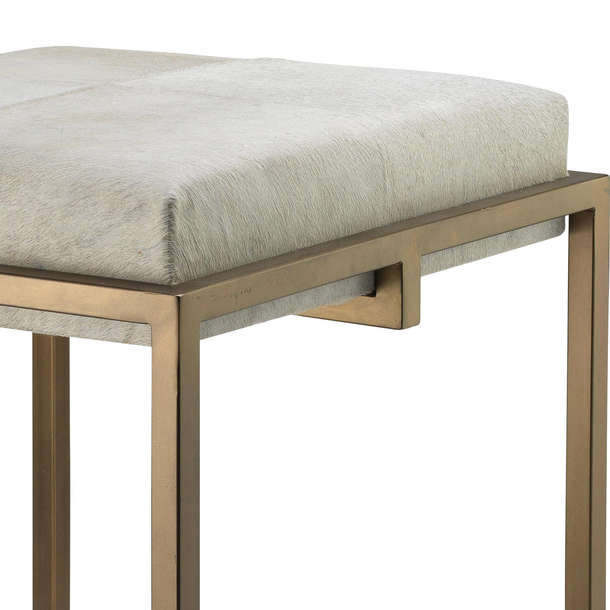 Jamie Young Shelby Hide Counter Stool, White