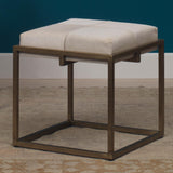 Jamie Young Shelby Hide Stool, White