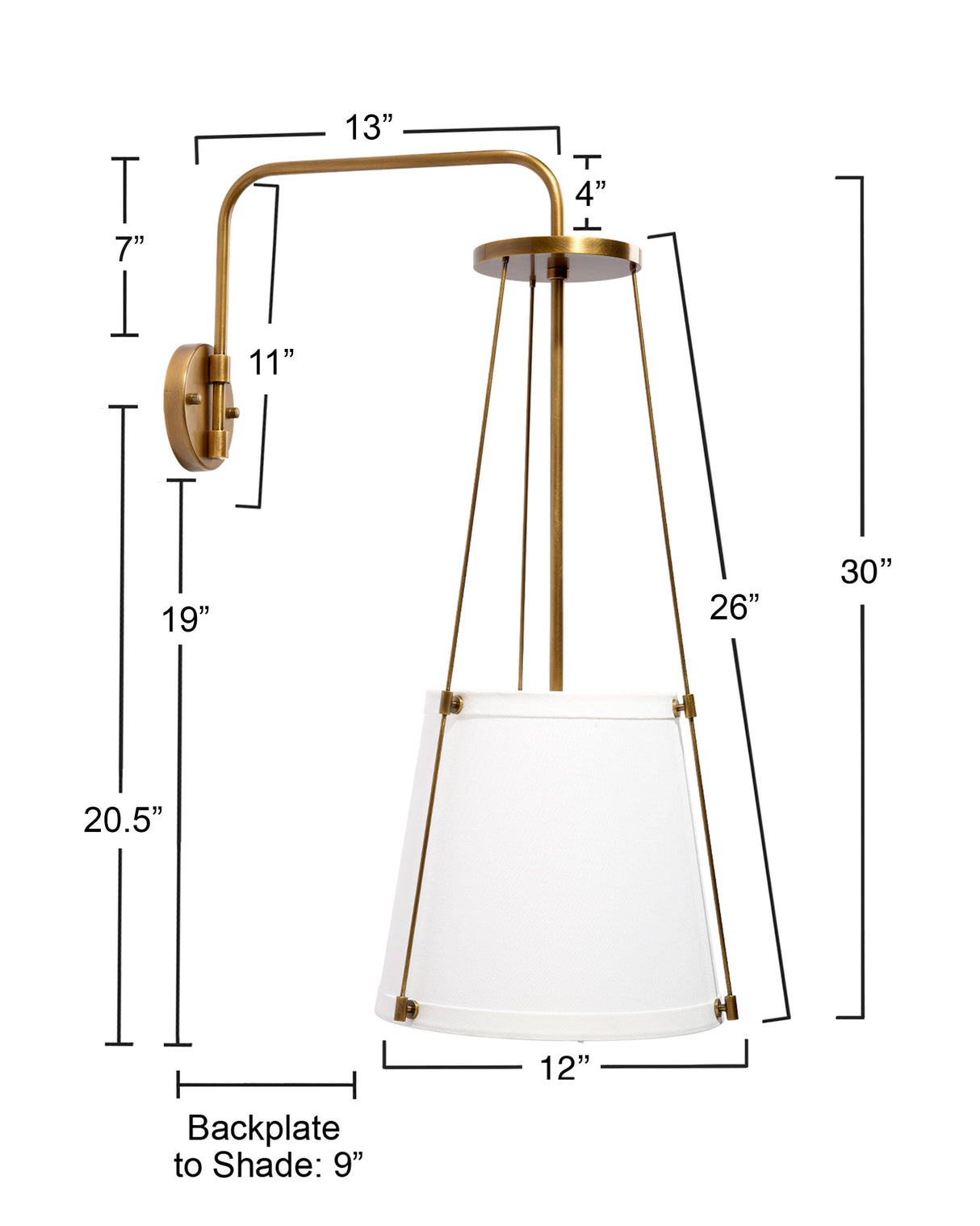 Jamie Young California 1-Light Wall Sconce, Antique Brass