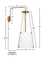 Jamie Young California 1-Light Wall Sconce, Antique Brass