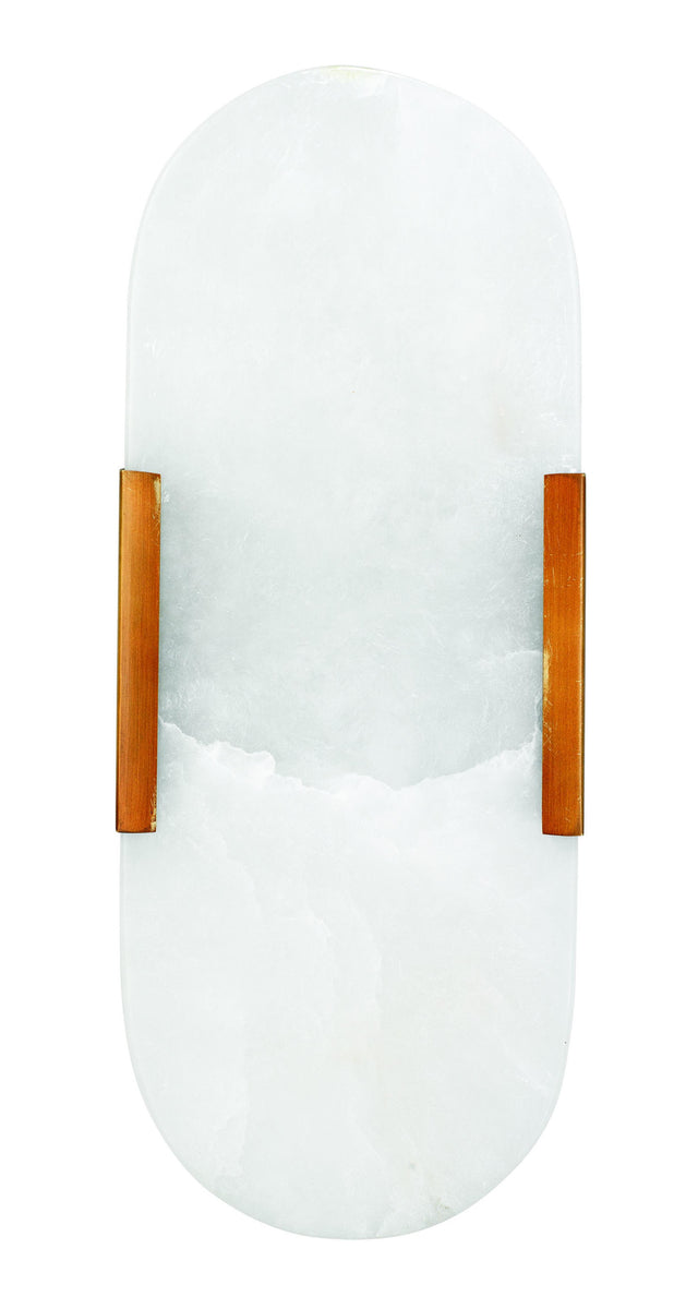 Jamie Young Delphi 2-Light Alabaster Wall Sconce, Antique Brass Metal