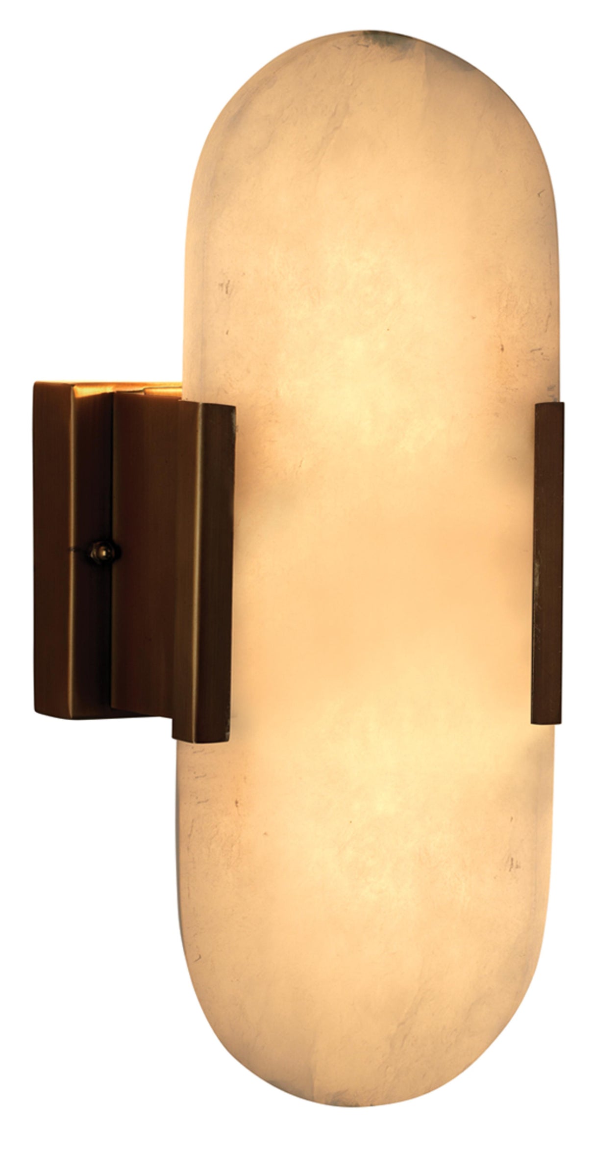 Jamie Young Delphi 2-Light Alabaster Wall Sconce, Antique Brass Metal