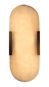 Jamie Young Delphi 2-Light Alabaster Wall Sconce, Antique Brass Metal