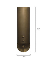 Jamie Young Olympic 1-Light Wall Sconce, Antique Brass Metal