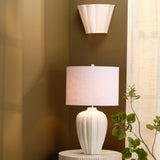 Jamie Young Scalloped 1-Light Wall Sconce, White Linen