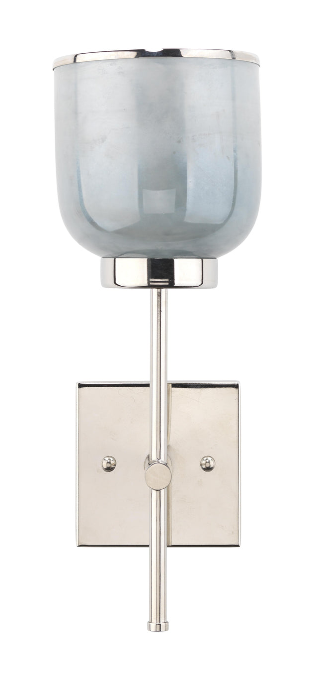 Jamie Young Vapor Single Sconce, Nickel and Blue Opal Metallic Glass