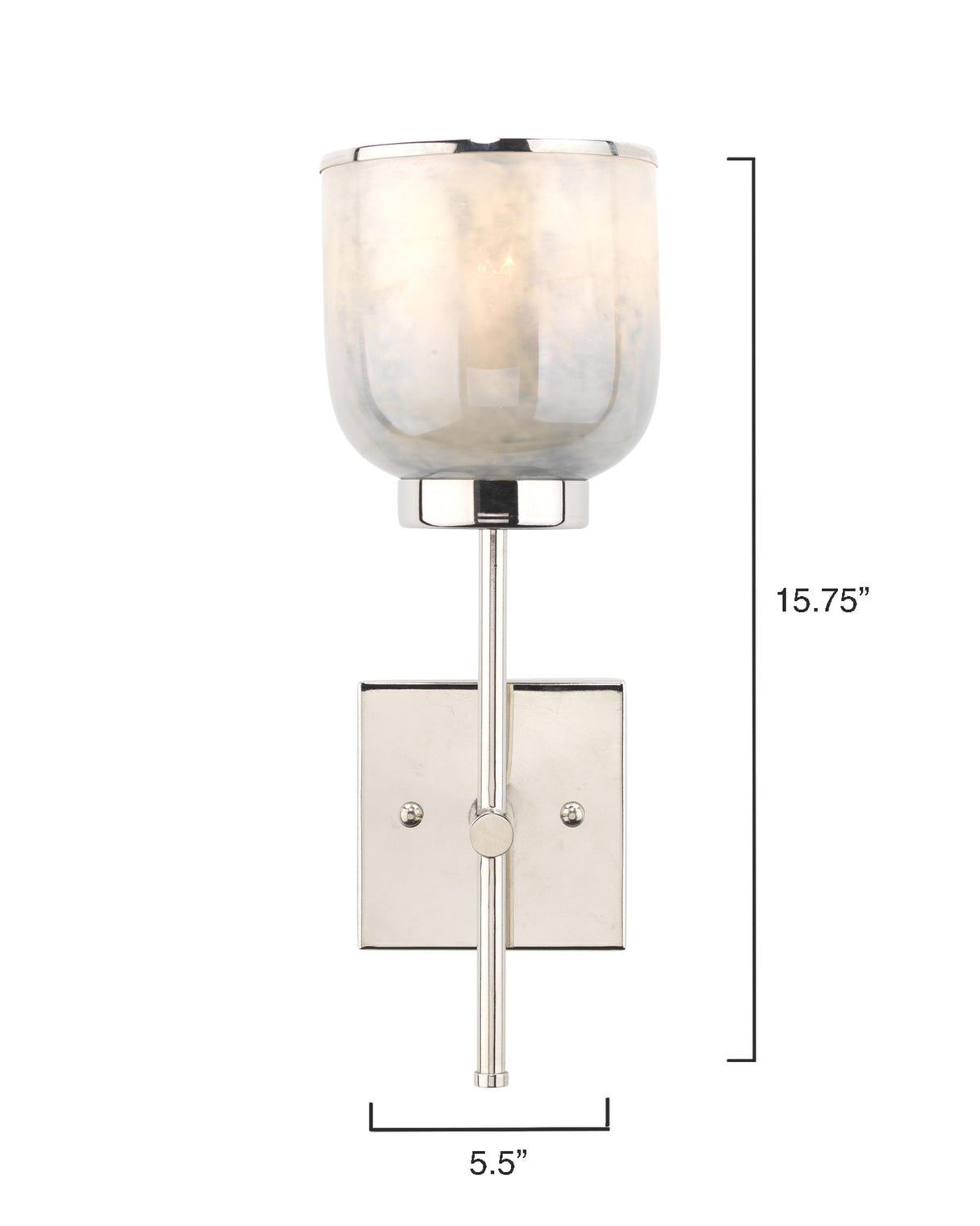 Jamie Young Vapor Single Sconce, Nickel and Blue Opal Metallic Glass