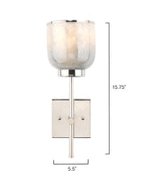 Jamie Young Vapor Single Sconce, Nickel and Blue Opal Metallic Glass