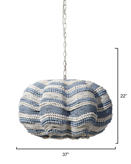 Jamie Young Clamshell Wood Beaded 4-Light Chandelier