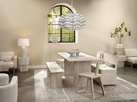 Jamie Young Clamshell Wood Beaded 4-Light Chandelier