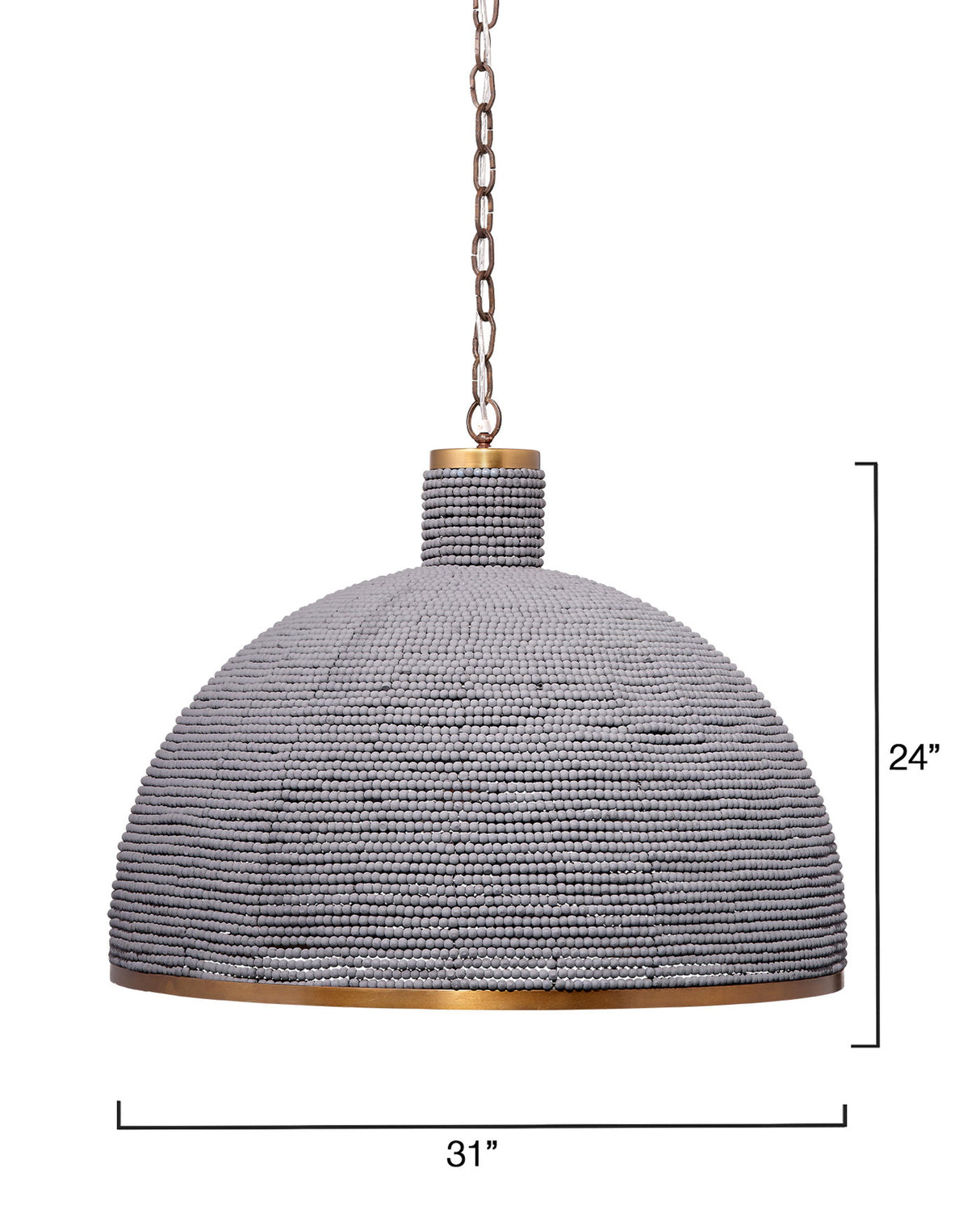 Jamie Young Big Sur 1-Light Beaded Chandelier, Slate Blue