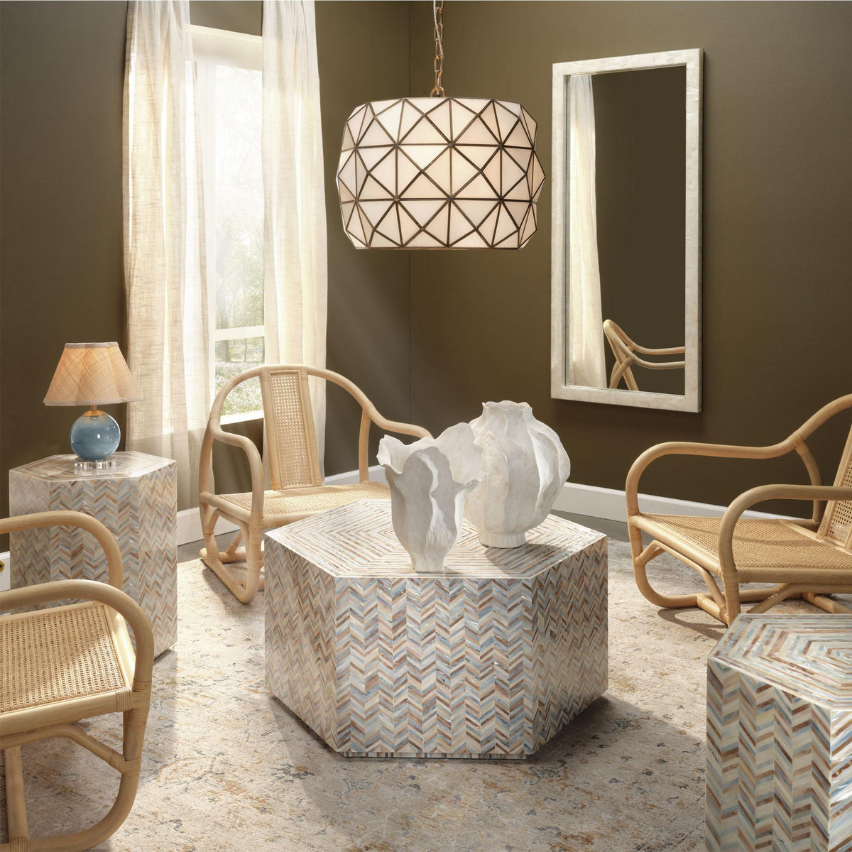 Jamie Young Hollywood 1-Light Glass and Metal Pendant