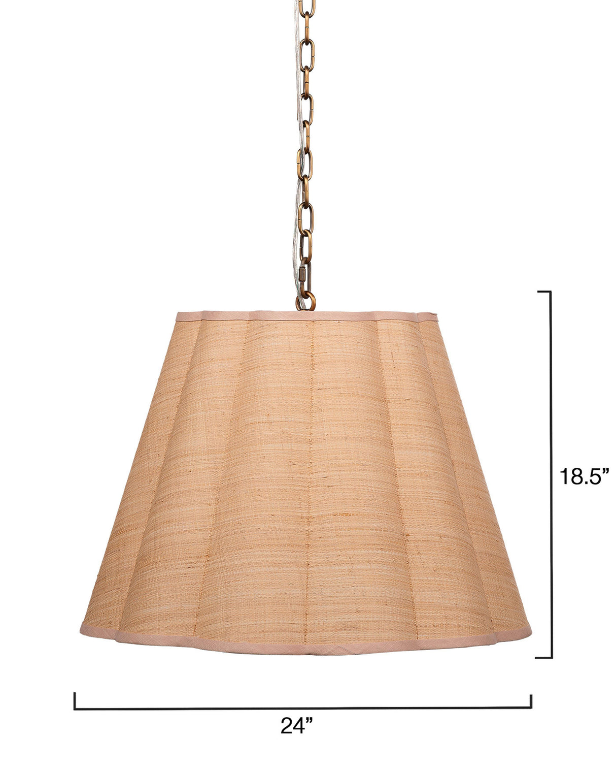 Jamie Young Scalloped 1-Light Pendant, Raffia